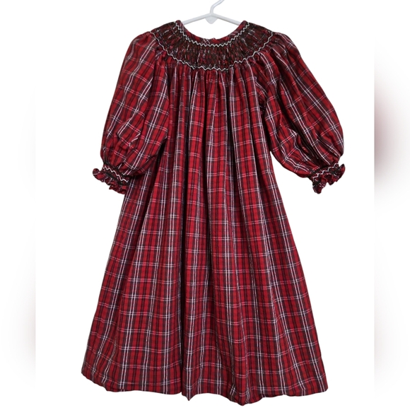 Strasburg Other - Strasburg Red Tartan Plaid Smocked Dress Sz 3 - 3Y